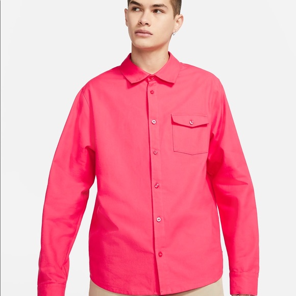 Nike SB Flannel Skate Button Front Top Pink CV4449-646 Large and XL - Picture 2 of 8